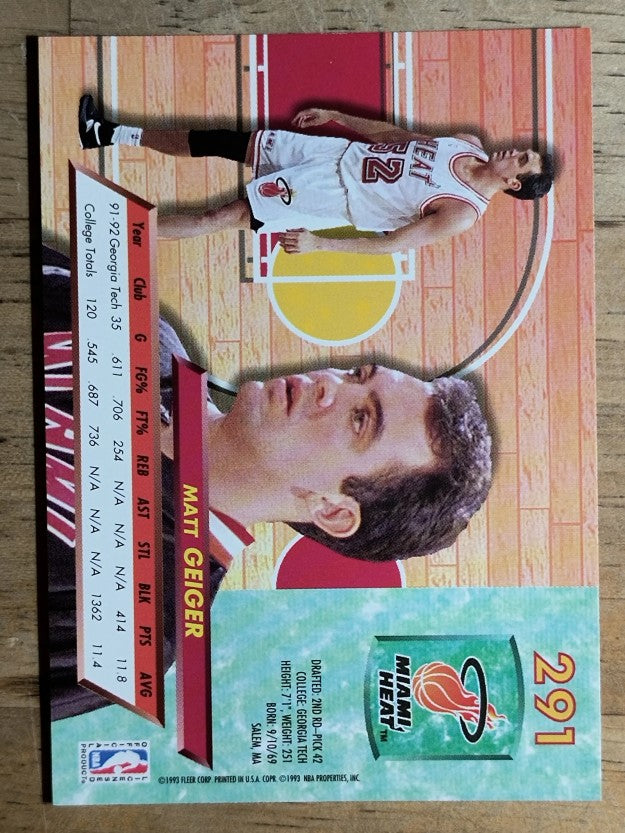 1992-93 Ultra #291 Matt Geiger RC