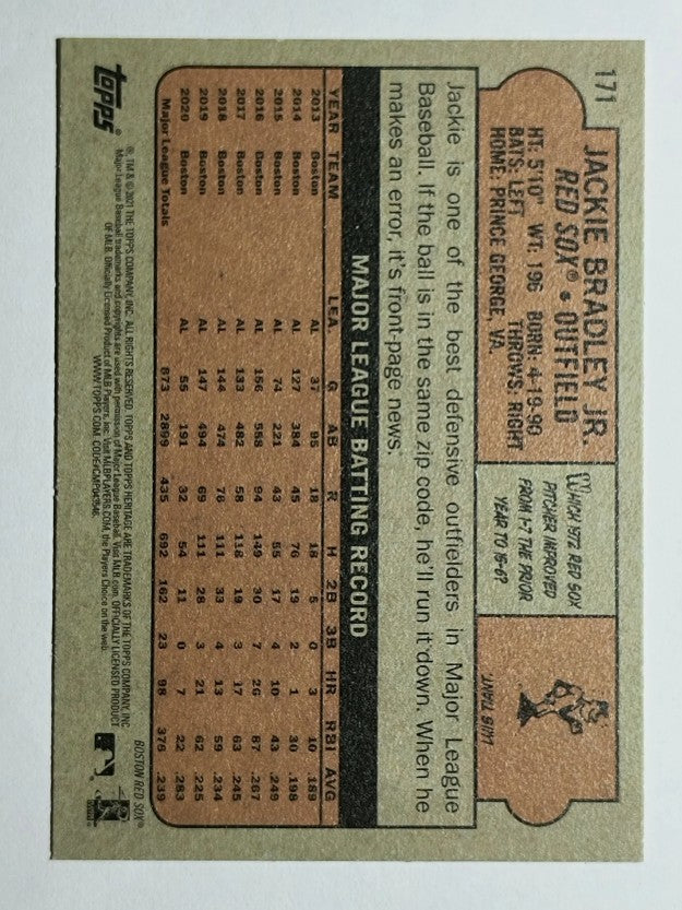 2021 Topps Heritage #171 Jackie Bradley Jr.