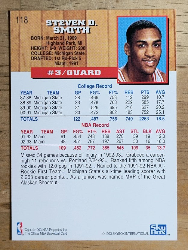 1993-94 Hoops #118 Steve Smith