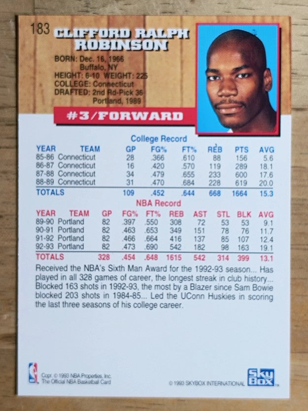 1993-94 Hoops #183 Clifford Robinson