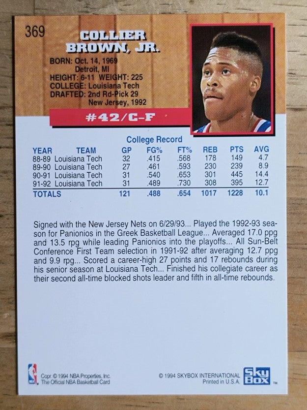 1993-94 Hoops #369 P.J. Brown RC