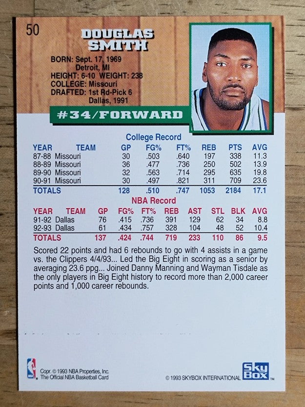 1993-94 Hoops Fifth Anniversary Gold #50 Doug Smith