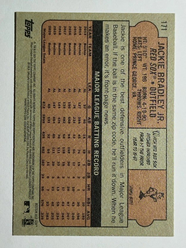 2021 Topps Heritage #171 Jackie Bradley Jr.