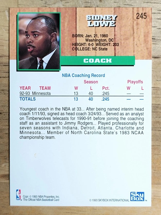 1993-94 Hoops Fifth Anniversary Gold #245 Sidney Lowe CO