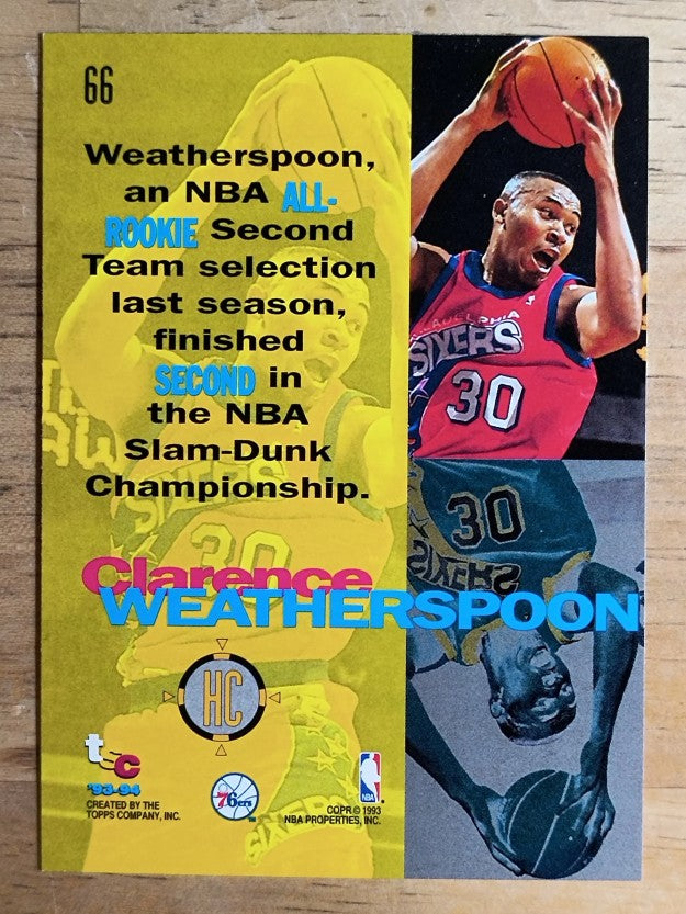 1993-94 Stadium Club #66 Clarence Weatherspoon HC