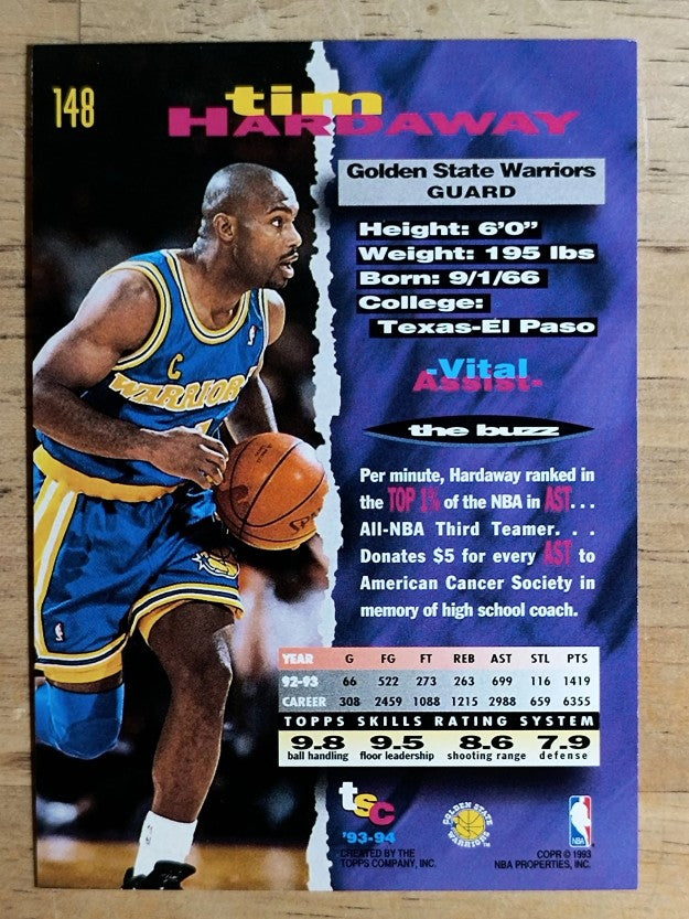 1993-94 Stadium Club #148 Tim Hardaway