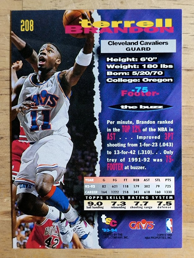 1993-94 Stadium Club #208 Terrell Brandon