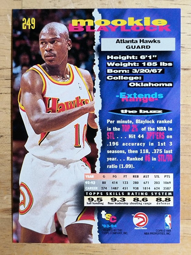 1993-94 Stadium Club #249 Mookie Blaylock