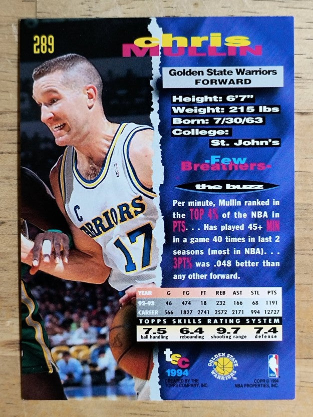 1993-94 Stadium Club #289 Chris Mullin