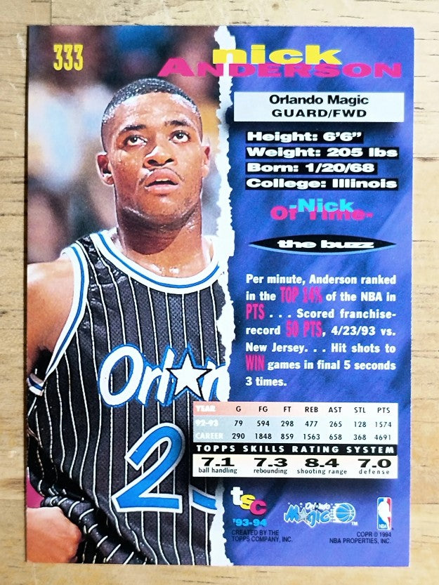 1993-94 Stadium Club #333 Nick Anderson