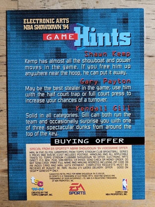 1993-94 Stadium Club Big Tips #25 Seattle Supersonics