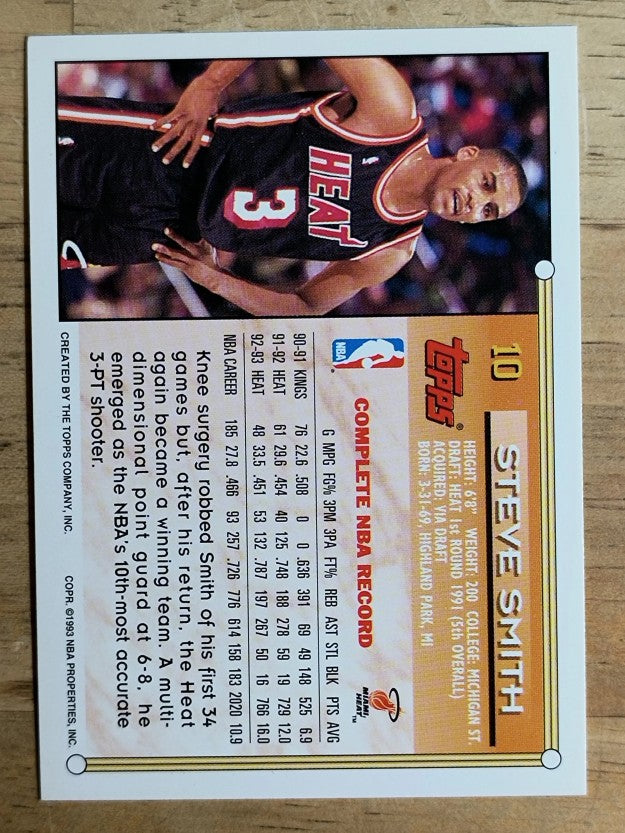1993-94 Topps #10 Steve Smith