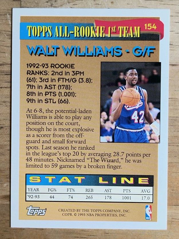 1993-94 Topps #154 Walt Williams ART