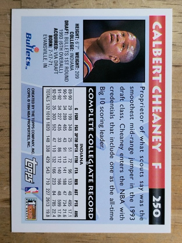 1993-94 Topps #250 Calbert Cheaney