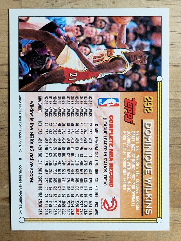 1993-94 Topps #292 Dominique Wilkins