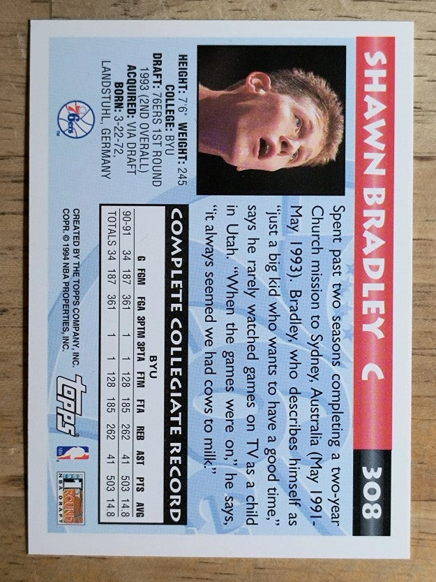 1993-94 Topps #308 Shawn Bradley