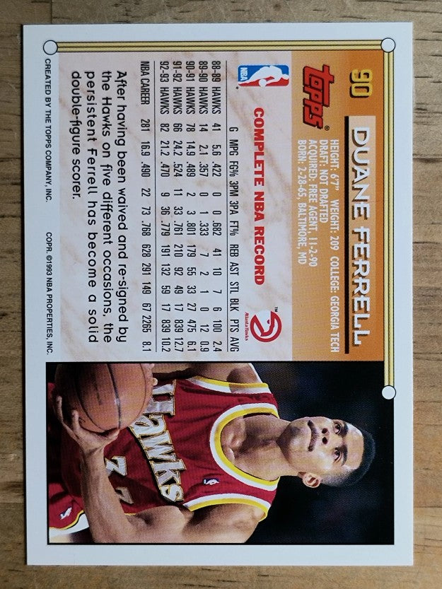 1993-94 Topps Gold #90 Duane Ferrell