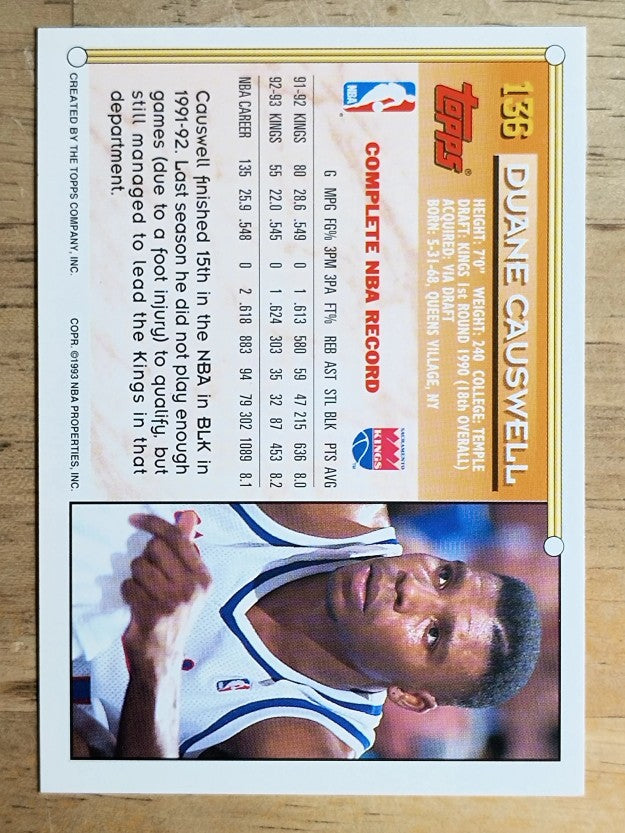 1993-94 Topps Gold #136 Duane Causwell