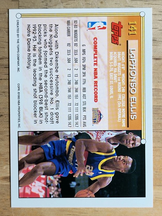 1993-94 Topps Gold #141 LaPhonso Ellis