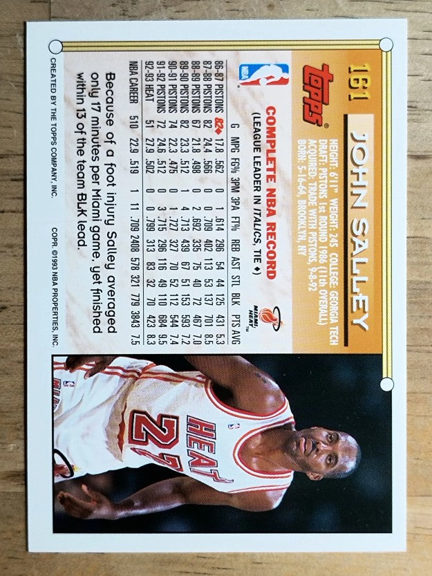 1993-94 Topps Gold #161 John Salley