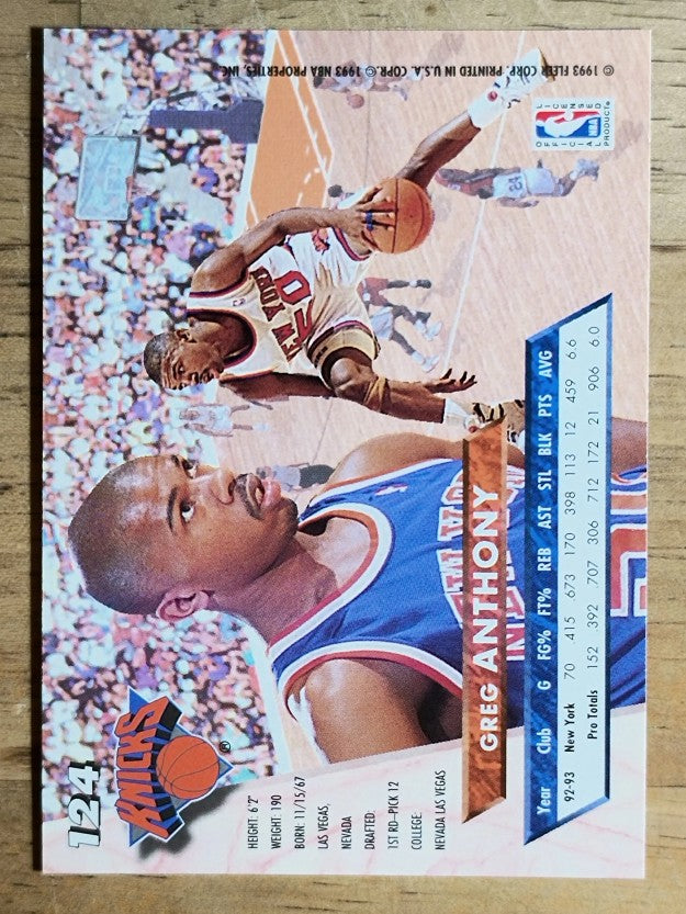 1993-94 Ultra #124 Greg Anthony