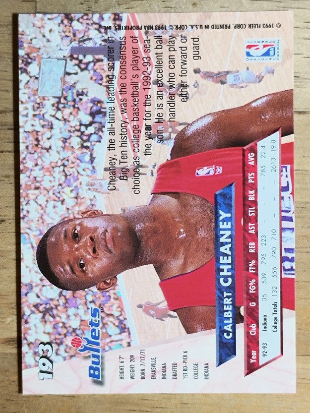 1993-94 Ultra #193 Calbert Cheaney RC