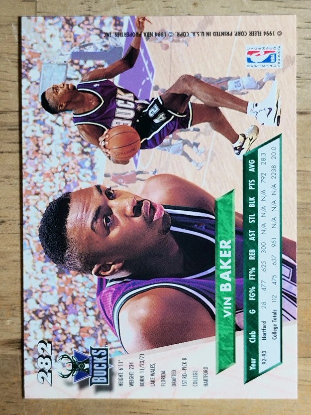 1993-94 Ultra #282 Vin Baker