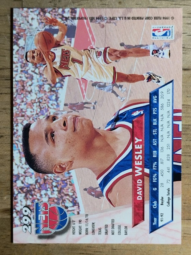 1993-94 Ultra #299 David Wesley RC
