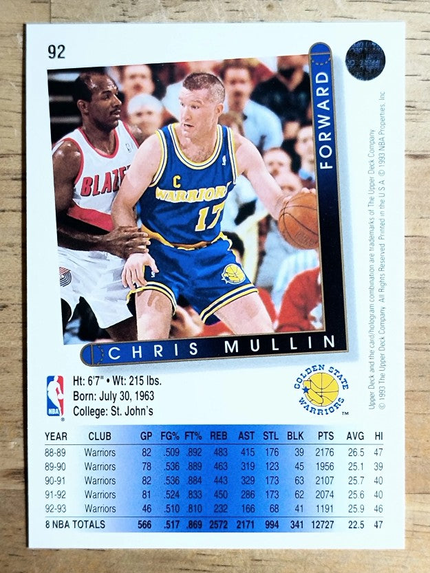 1993-94 Upper Deck #92 Chris Mullin