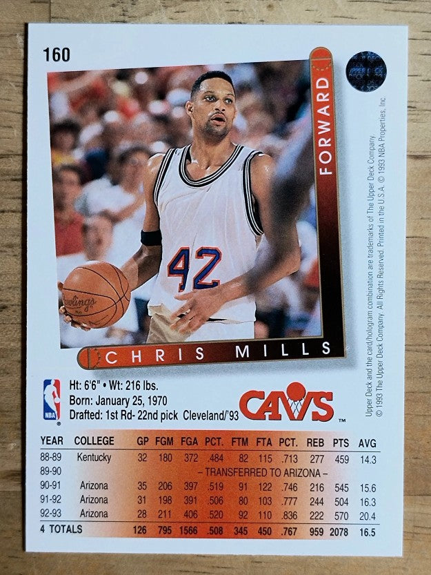 1993-94 Upper Deck #160 Chris Mills RC