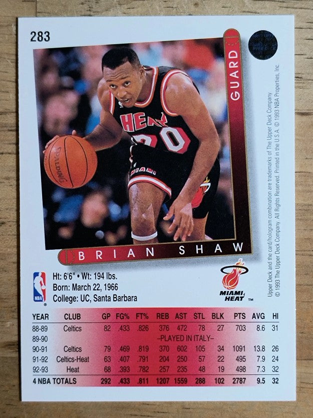 1993-94 Upper Deck #283 Brian Shaw