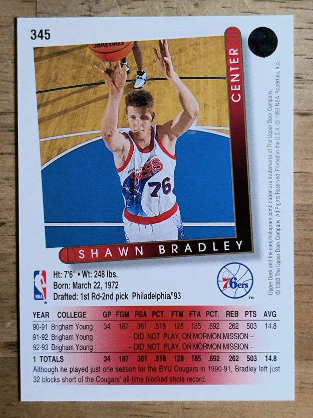 1993-94 Upper Deck #345 Shawn Bradley