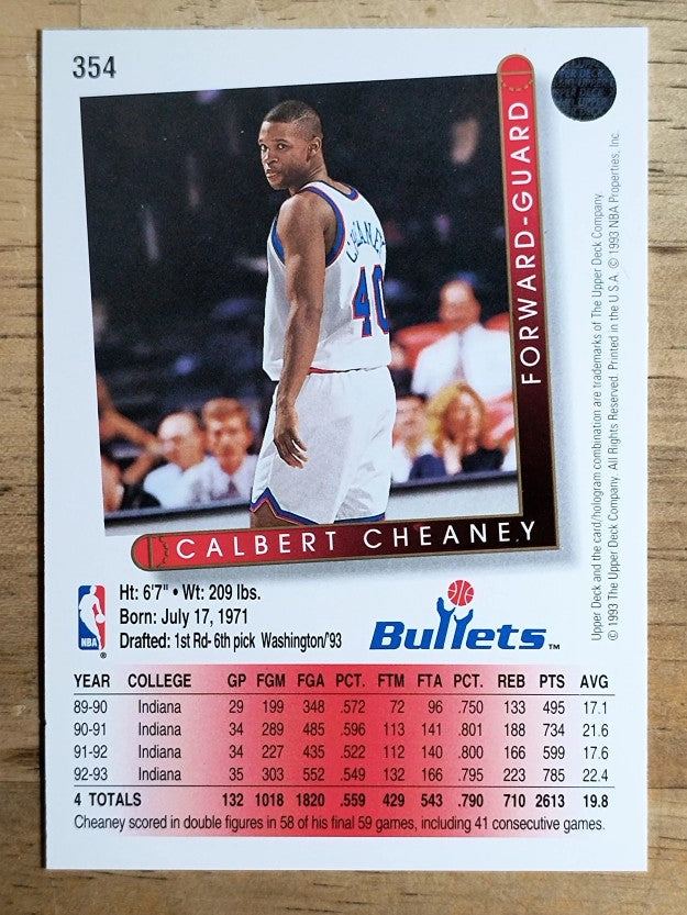 1993-94 Upper Deck #354 Calbert Cheaney