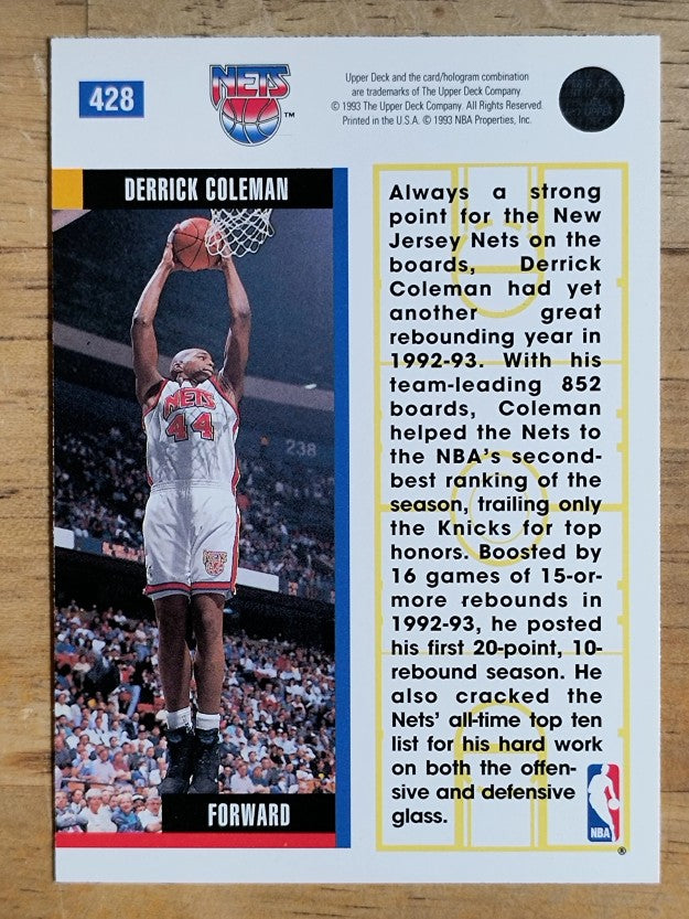 1993-94 Upper Deck #428 Derrick Coleman EB