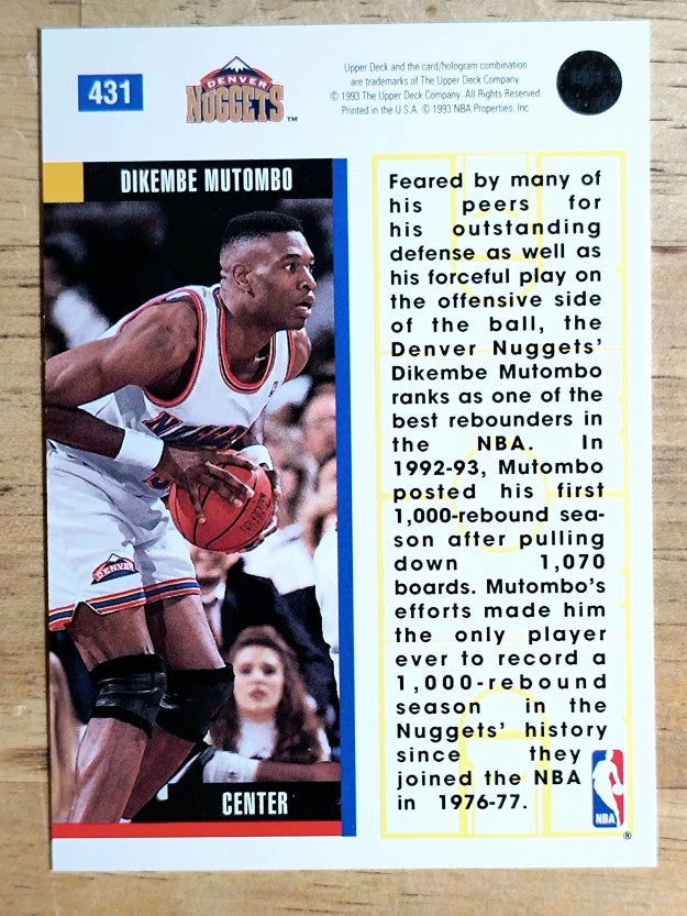 1993-94 Upper Deck #431 Dikembe Mutombo EB