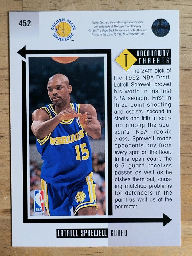 1993-94 Upper Deck #452 Latrell Sprewell BT