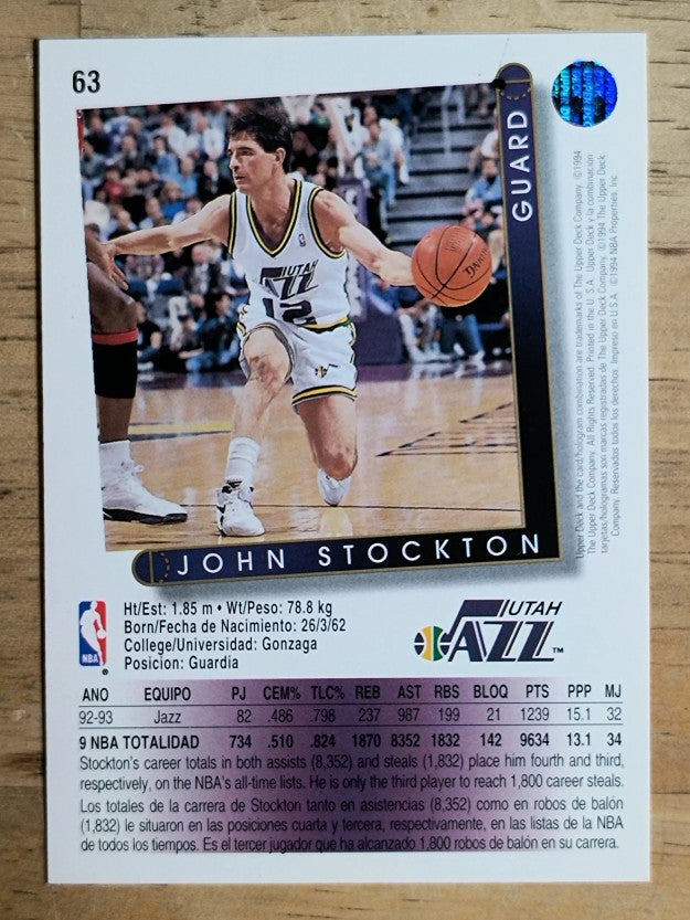 1993-94 Upper Deck International Spanish #63 John Stockton