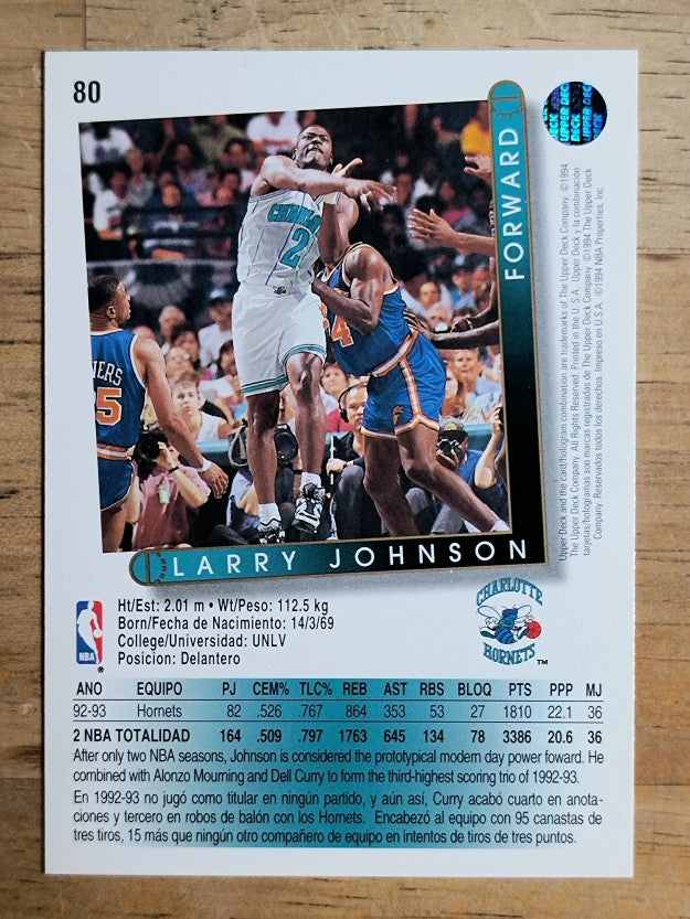 1993-94 Upper Deck International Spanish #80 Larry Johnson