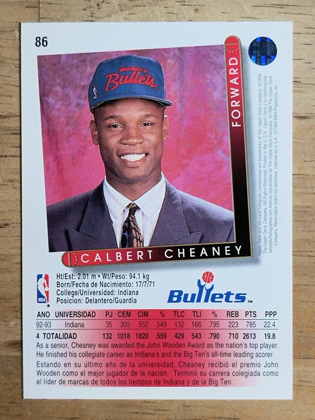 1993-94 Upper Deck International Spanish #86 Calbert Cheaney