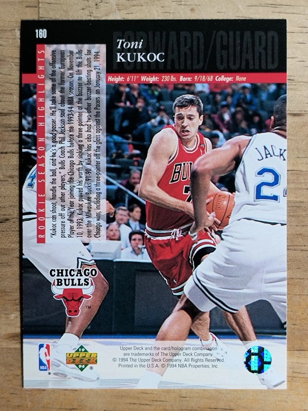 1993-94 Upper Deck SE #160 Toni Kukoc RC