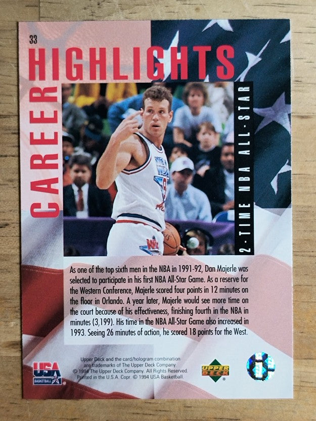 1994 Upper Deck USA #33 Dan Majerle/3-Time NBA All-Star