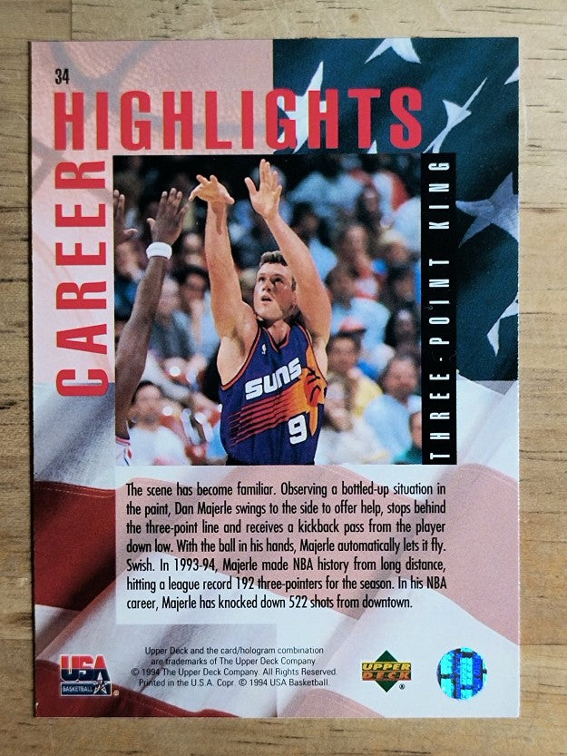 1994 Upper Deck USA #34 Dan Majerle/3-Point King