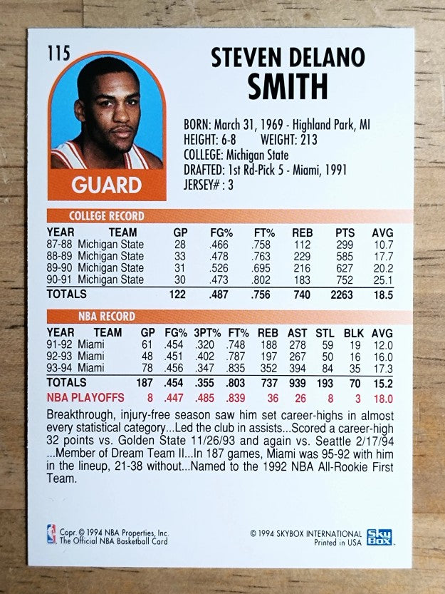 1994-95 Hoops #115 Steve Smith
