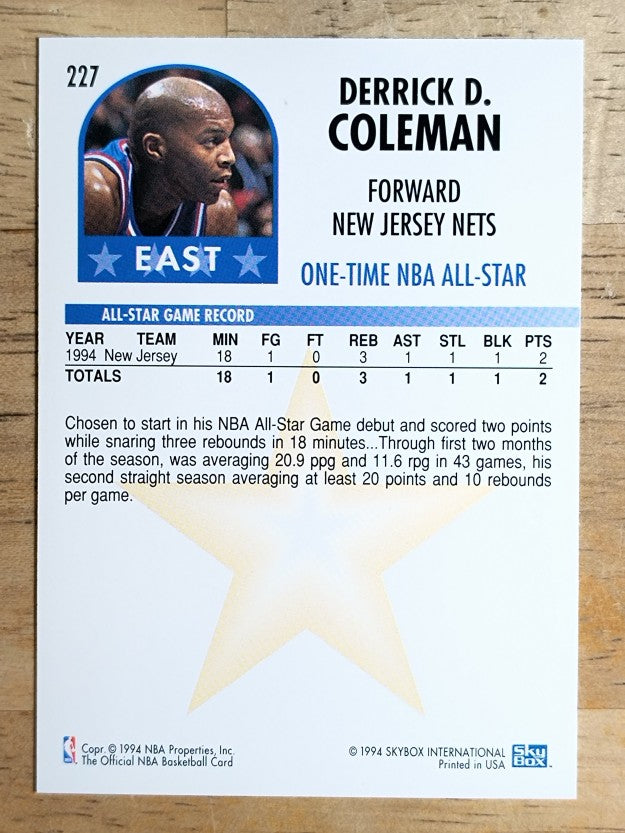 1994-95 Hoops #227 Derrick Coleman AS