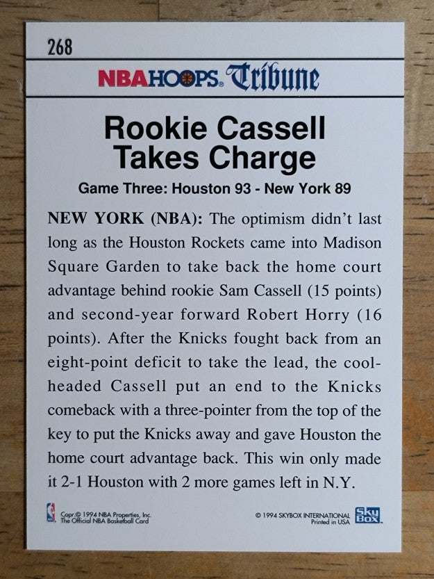 1994-95 Hoops #268 Sam Cassell FIN