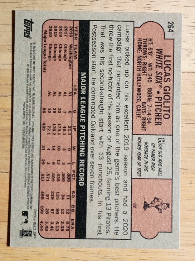 2021 Topps Heritage #264 Lucas Giolito