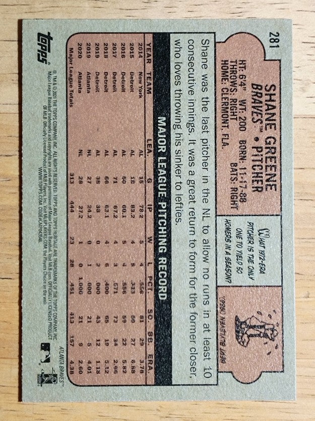2021 Topps Heritage #281 Shane Greene