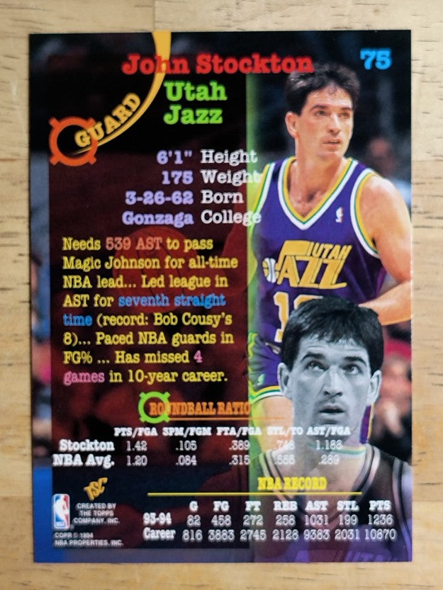 1994-95 Stadium Club #75 John Stockton