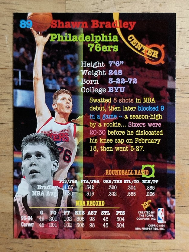 1994-95 Stadium Club #89 Shawn Bradley