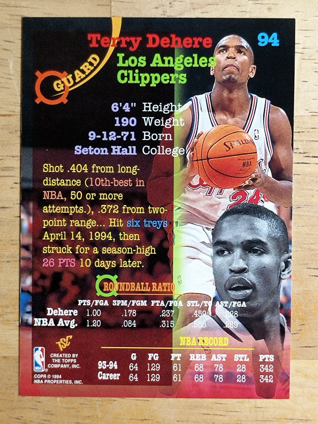 1994-95 Stadium Club #94 Terry Dehere